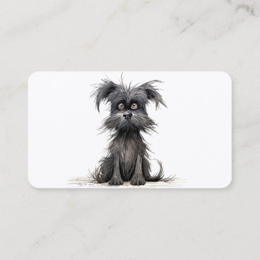 Custom Bike Sad Dog Puppy Art Visitekaartje (Achterkant)