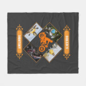 Custom Biker Photo Collage Fleece Deken (Voorkant (Horizontaal))