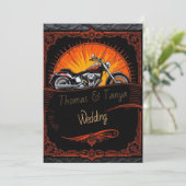 Custom Biker Wedding Invitation Kaart (Staand voorkant)