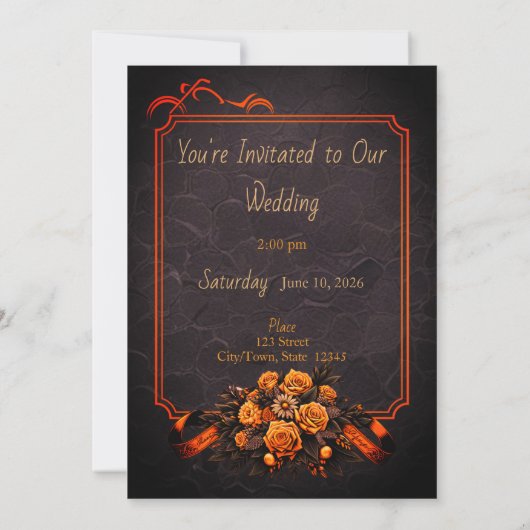 Custom Biker Wedding Invitation Kaart (Achterkant)