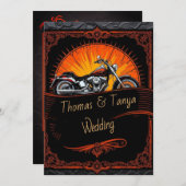 Custom Biker Wedding Invitation Kaart (Voorkant / Achterkant)