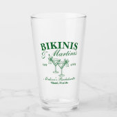 Custom Bikinis and Martinis Bachelorette Party Glas (Voorkant)