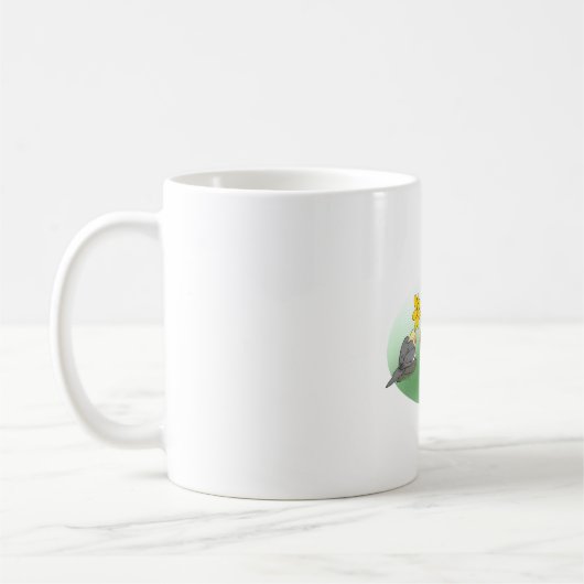 Custom Birb Doodle Koffiemok (Links)