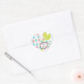Custom Bird and Blossoming Trees Heart Stickers (Envelop)