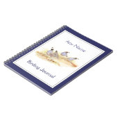 Custom Birding Journal Waterverf California Quail Notitieboek (Linkerzijde)