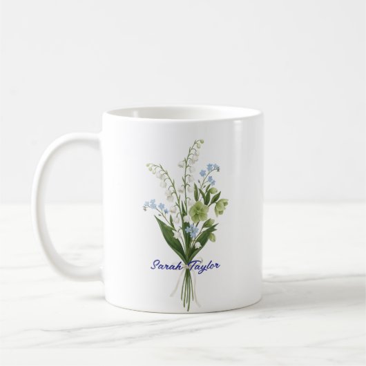 Custom Birth Flower Lily of The Valley Koffiemok (Links)