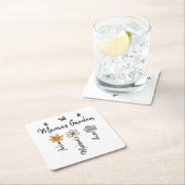 Custom Birth Flower Mug Names, Mama's Garden Gift Kartonnen Onderzetters (Insitu)