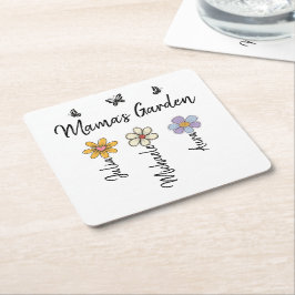 Custom Birth Flower Mug Names, Mama's Garden Gift Kartonnen Onderzetters