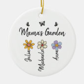 Custom Birth Flower Mug Names, Mama's Garden Gift Keramisch Ornament (Voorkant)