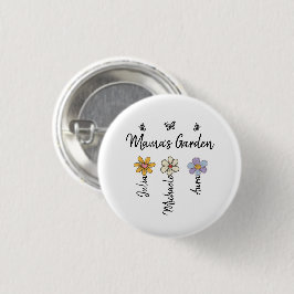 Custom Birth Flower Mug Names, Mama's Garden Gift Ronde Button 3,2 Cm