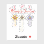 Custom Birth Flower Mug Names, Mama's Garden Gift Sticker (Vel)