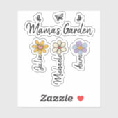 Custom Birth Flower Mug Names, Mama's Garden Gift Sticker (Vel)