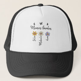 Custom Birth Flower Mug Names, Mama's Garden Gift Trucker Pet