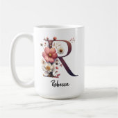 Custom Birth Flower Mug, Wildflower Monogram Mug Koffiemok (Links)