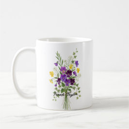 Custom Birth Flower Violet Personalized Mug Koffiemok