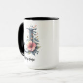 Custom Birth Month Wildflower Mug for Mom & Friend Mok (Voorkant links)