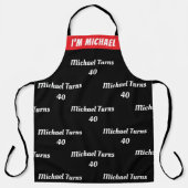 Custom Birthday Apron - Funny Name & Age! Schort (Voorkant)