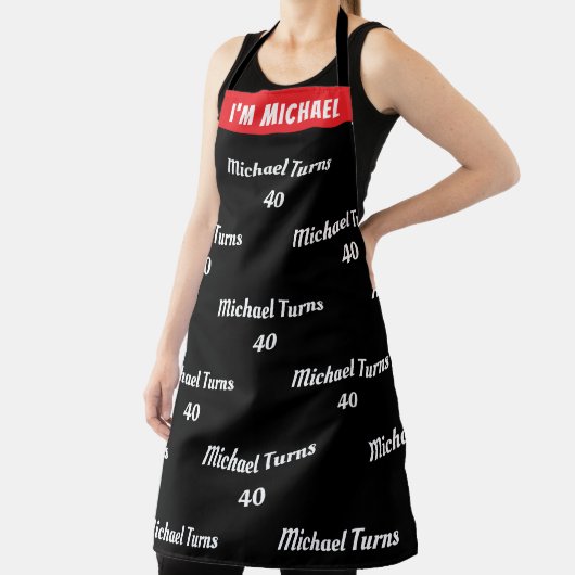 Custom Birthday Apron - Funny Name & Age! Schort (Insitu)