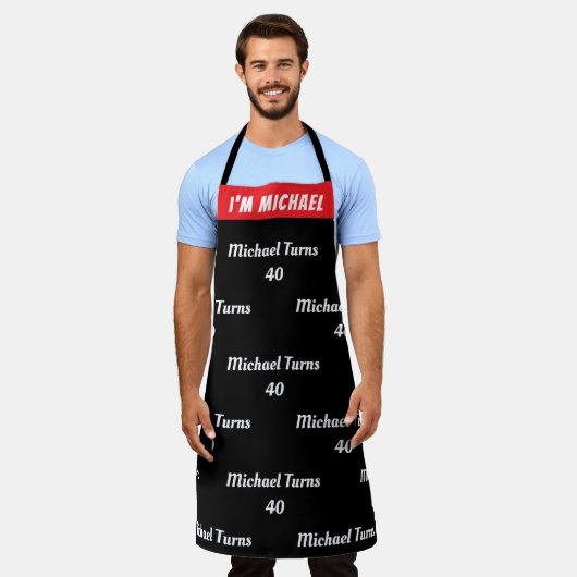 Custom Birthday Apron - Funny Name & Age! Schort (Gedragen)