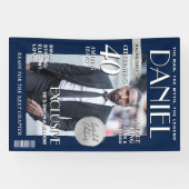 Custom Birthday Banner, Magazine Cover for Men Spandoek (Horizontaal)