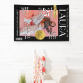 Custom Birthday Banner, Magazine Cover for Women Spandoek (Insitu)