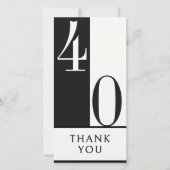 Custom Birthday Black and White Minimalist Bedankkaart (Voorkant)