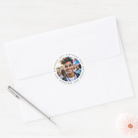 Custom Birthday Boy Photo Envelope Seal Sticker (Envelop)
