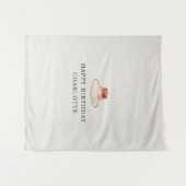 Custom Birthday Cake Name Flag Fabric Banner  Wandkleed (Voorkant (horizontaal))