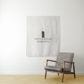 Custom Birthday Cake Name Flag Fabric Banner  Wandkleed (In situ)