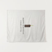 Custom Birthday Cake Name Flag Fabric Banner  Wandkleed (Voorkant (horizontaal))