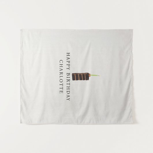 Custom Birthday Cake Name Flag Fabric Banner  Wandkleed (Voorkant (horizontaal))