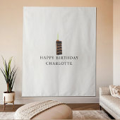 Custom Birthday Cake Name Flag Fabric Banner Wandkleed