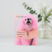 Custom Birthday Card, Pink Toy Poodle, Mozzarella Feestdagenkaart (Staand voorkant)