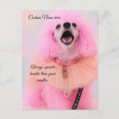 Custom Birthday Card, Pink Toy Poodle, Mozzarella Feestdagenkaart (Voorkant)
