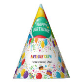 Custom Birthday Crew Party Pet – gepersonaliseerde Feesthoedjes (Voorkant)