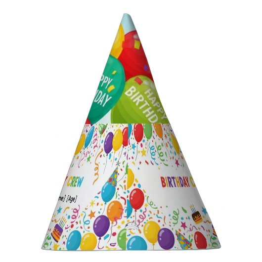 Custom Birthday Crew Party Pet – gepersonaliseerde Feesthoedjes (Rechts)
