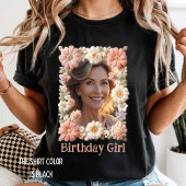 Custom Birthday Floral Frame Personalized  T-shirt