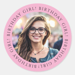Custom Birthday Girl Photo Envelope Seal Sticker