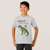 Custom Birthday Guest of Honor Dinosaur T-shirts (Voorkant volledig)