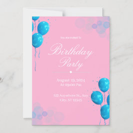 Custom Birthday Invitation Card Magnetische Uitnodiging