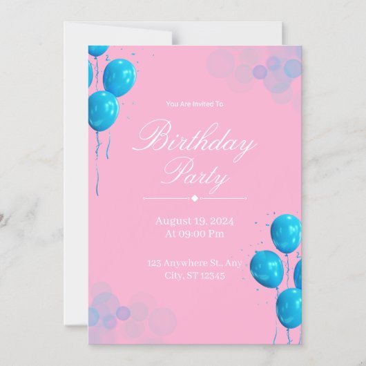 Custom Birthday Invitation Card Magnetische Uitnodiging (Voorkant)