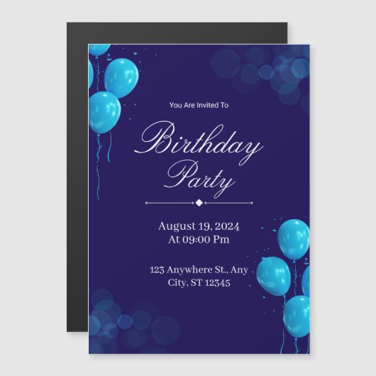 Custom Birthday Invitation Card Magnetische Uitnodiging (Voorkant / Achterkant)