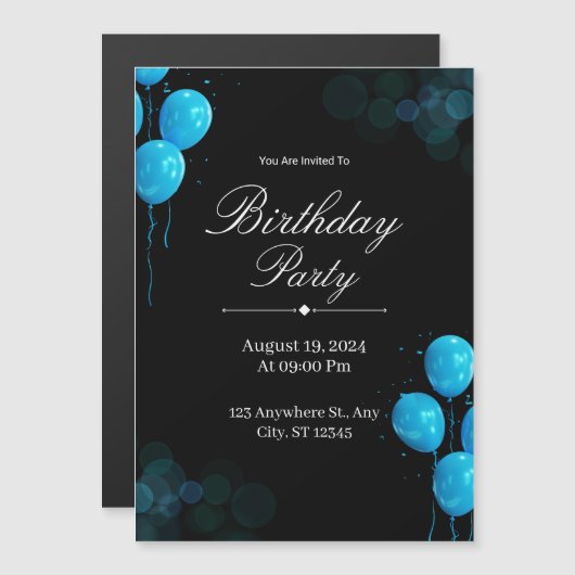 Custom Birthday Invitation Card Magnetische Uitnodiging (Voorkant / Achterkant)