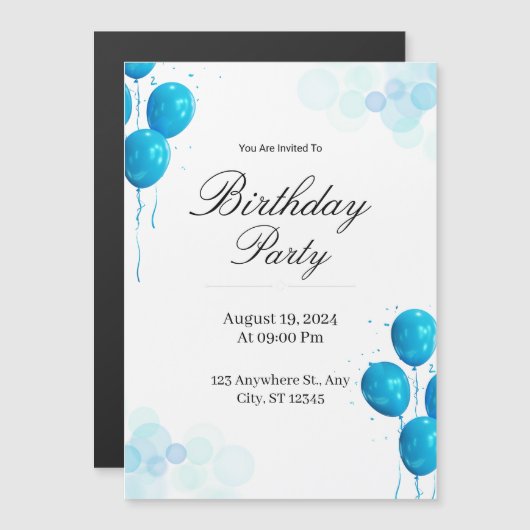 Custom Birthday Invitation Card Magnetische Uitnodiging (Voorkant / Achterkant)