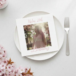 Custom Birthday Napkins with Photo - Personalized  Servet