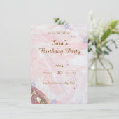 Custom Birthday Party Invitation Kaart (Staand voorkant)