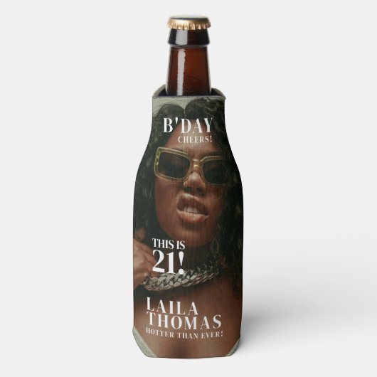 Custom Birthday Party Magazine Cover Cheers Flesjeskoeler (Fles Voorkant)