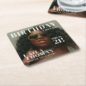 Custom Birthday Party Magazine Cover Cheers Kartonnen Onderzetters (Schuin)