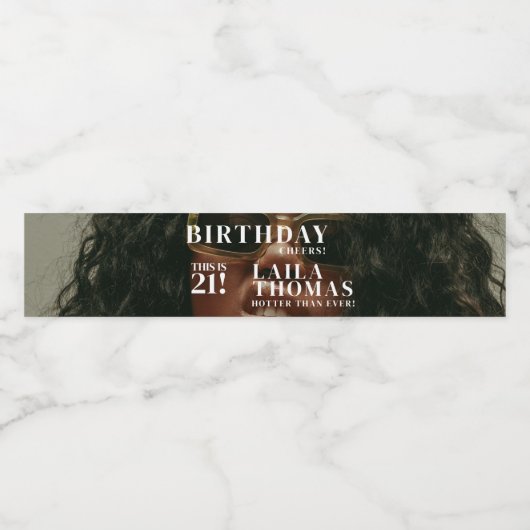 Custom Birthday Party Magazine Cover Cheers Waterfles Etiket (Enkel label)