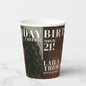 Custom Birthday Party Magazine Hoesje Cheers Papieren Bekers (Links)